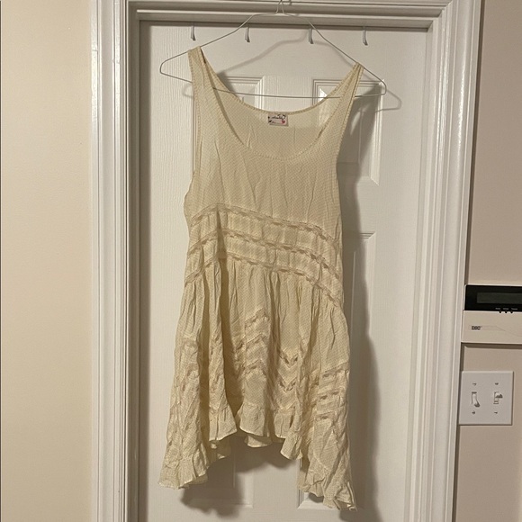 Free People Dresses & Skirts - Free People Cream Polka Dot Dress